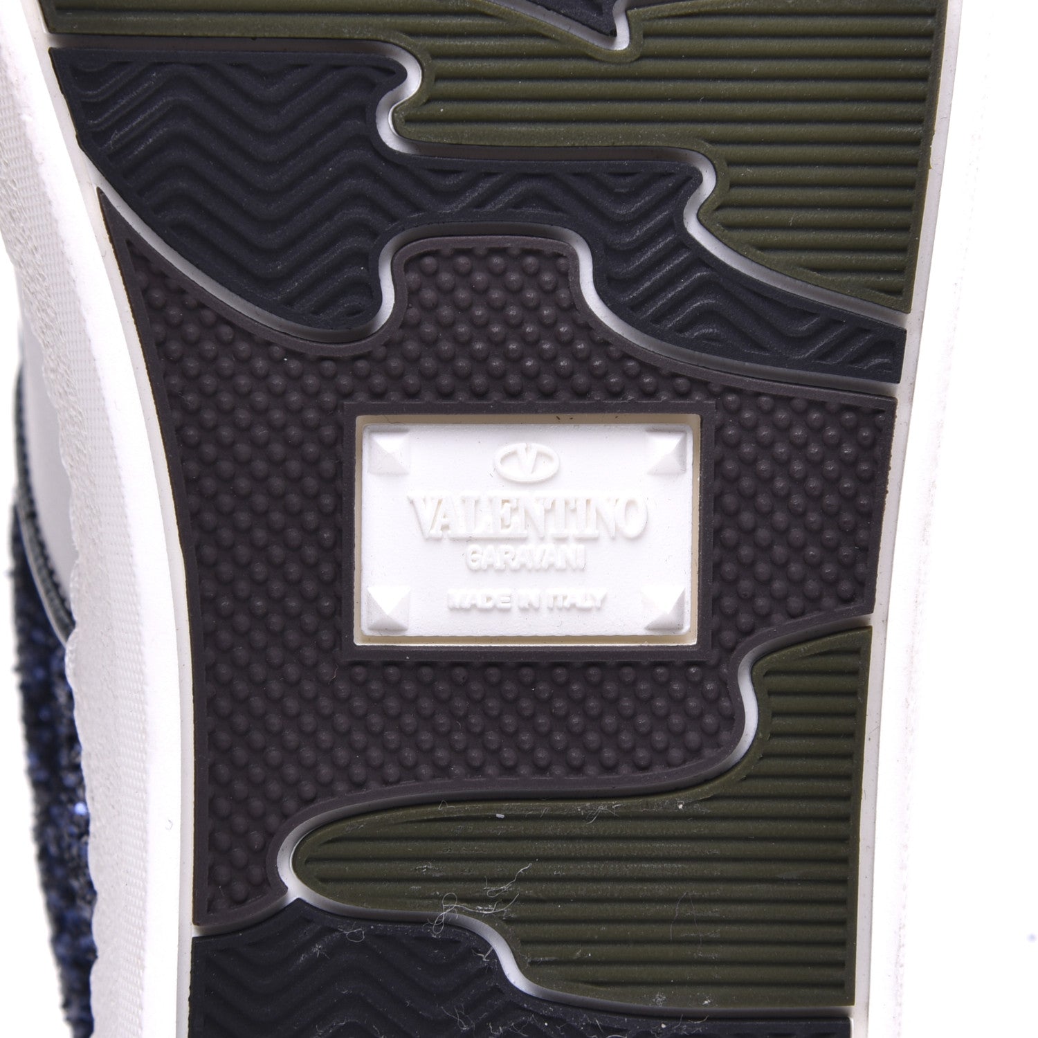 Valentino Garavani Calfskin Glitter Flycrew Sneakers 36 Blue 17 of 20