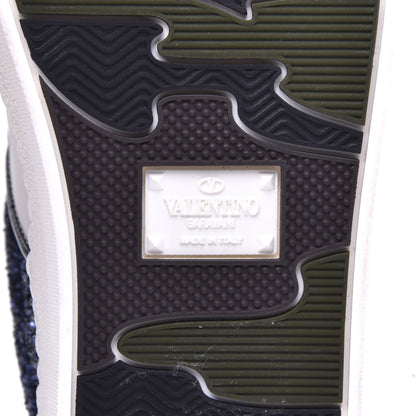 Valentino Garavani Calfskin Glitter Flycrew Sneakers 36 Blue 17 of 20