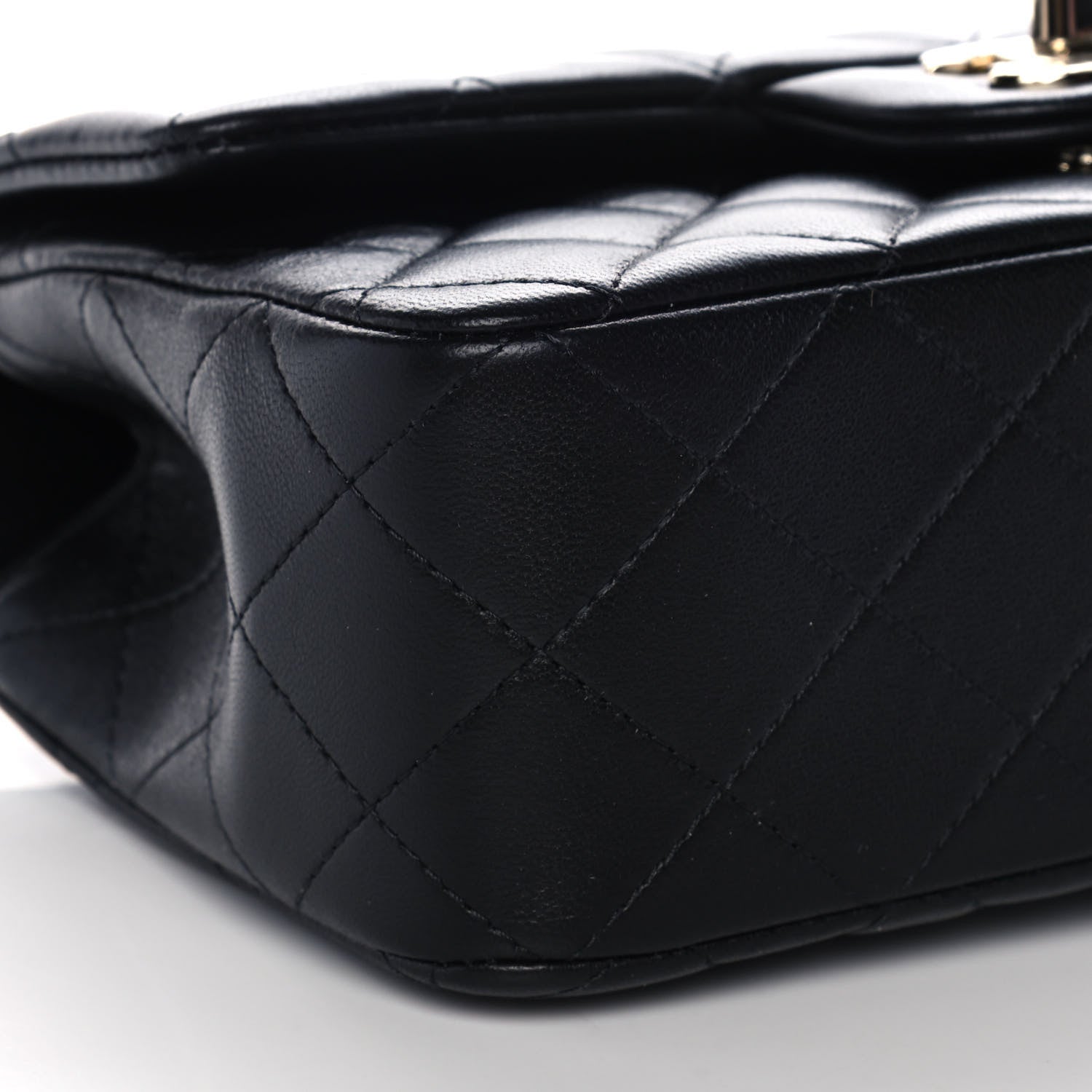 Chanel Lambskin Quilted Mini Top Handle Rectangular Flap Black 9 of 11