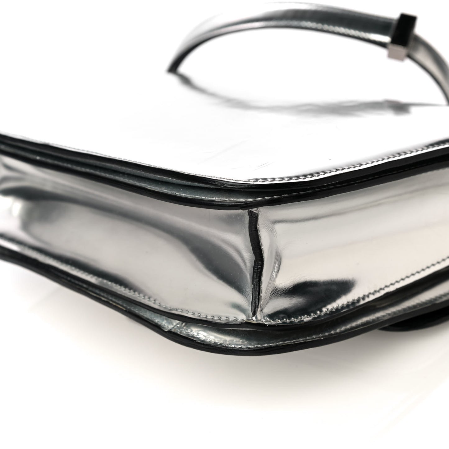 Mirror Box Calfskin Medium Classic Box Flap Bag Silver