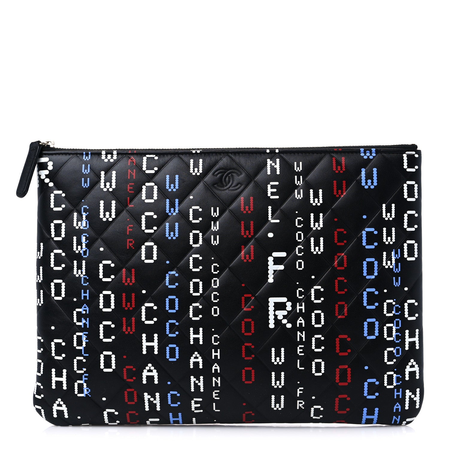 Chanel Lambskin Quilted Medium Data Center Cosmetic Case Black 1 of 9