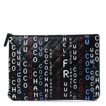 Chanel Lambskin Quilted Medium Data Center Cosmetic Case Black 1 of 9