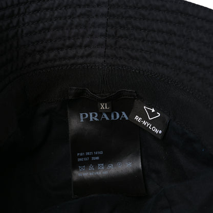 Prada Re-Nylon Metal Triangle Logo Mens Bucket Hat XL Black 7 of 7