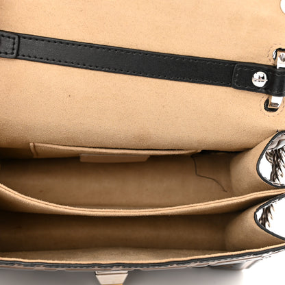 Fendi Vitello Shiny Nappa Bi-Color FF 1974 Lace Up Bow Embossed Small Kan I Shoulder Bag Maya Black Fragola 5 of 11