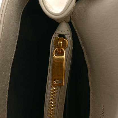 Saint Laurent Sheepskin Matelasse Chevron Monogram Medium College Bag Crema Soft 18 of 19