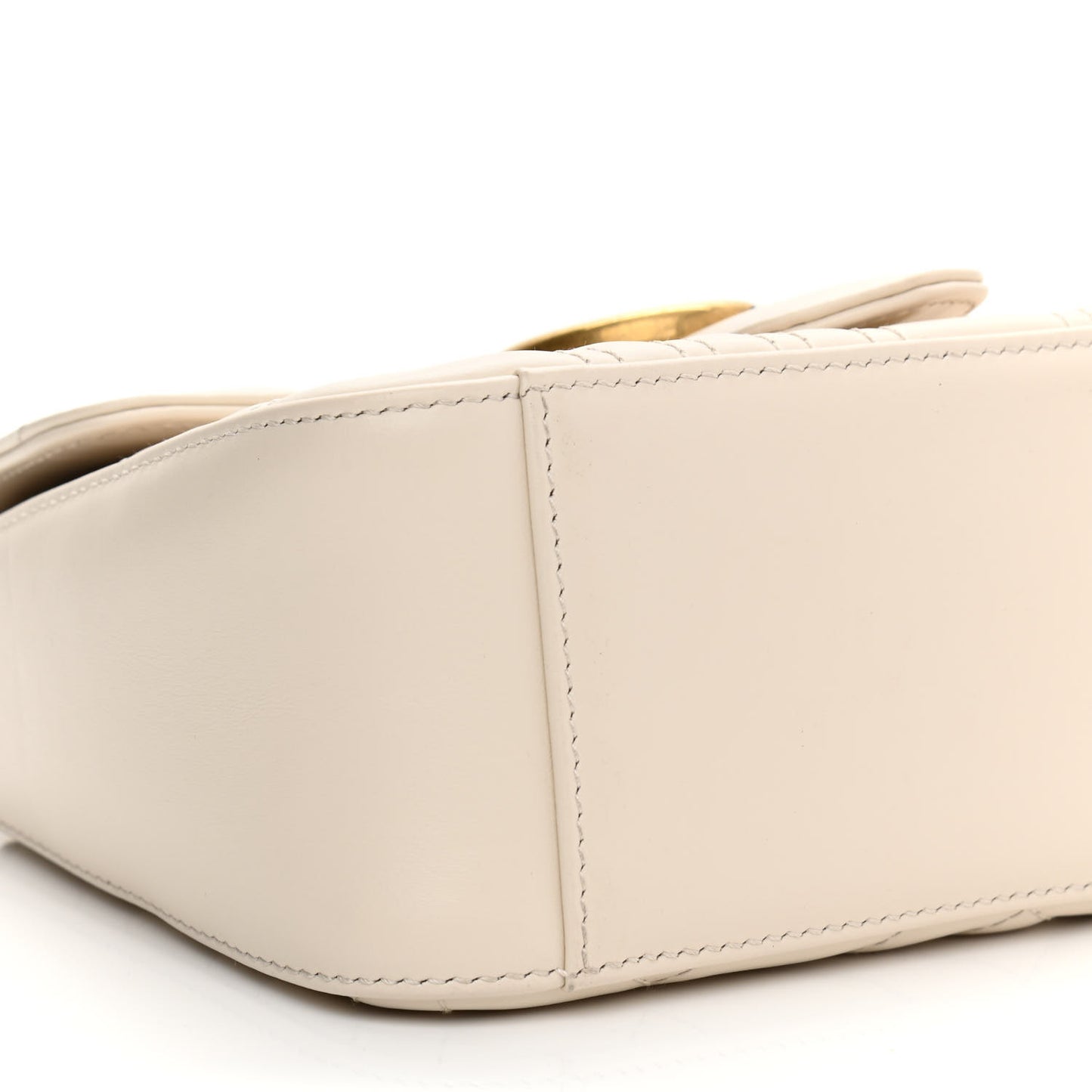 Calfskin Matelasse Mini GG Marmont Top Handle Shoulder Bag White
