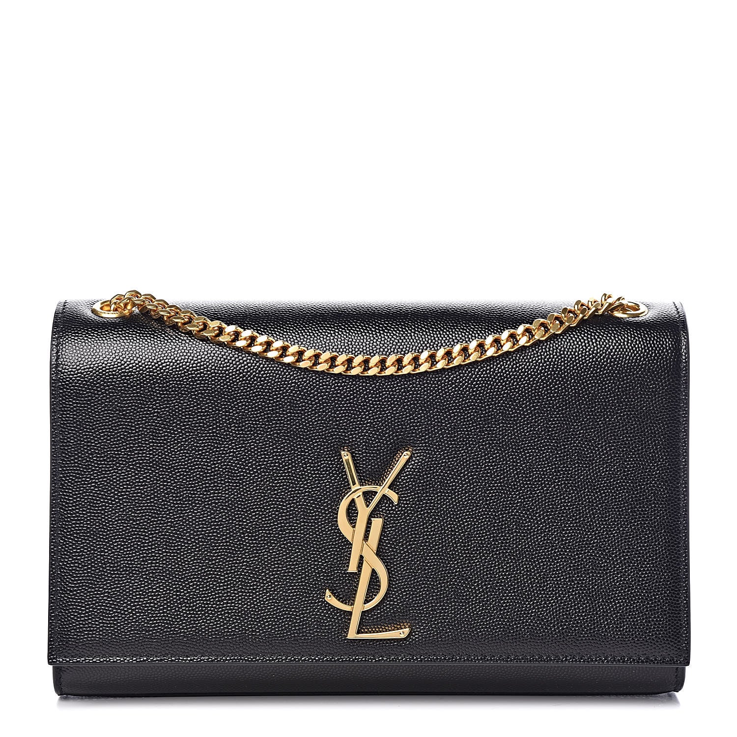 Saint Laurent Grain De Poudre Medium Classic Monogram Kate Satchel Black 1 of 9