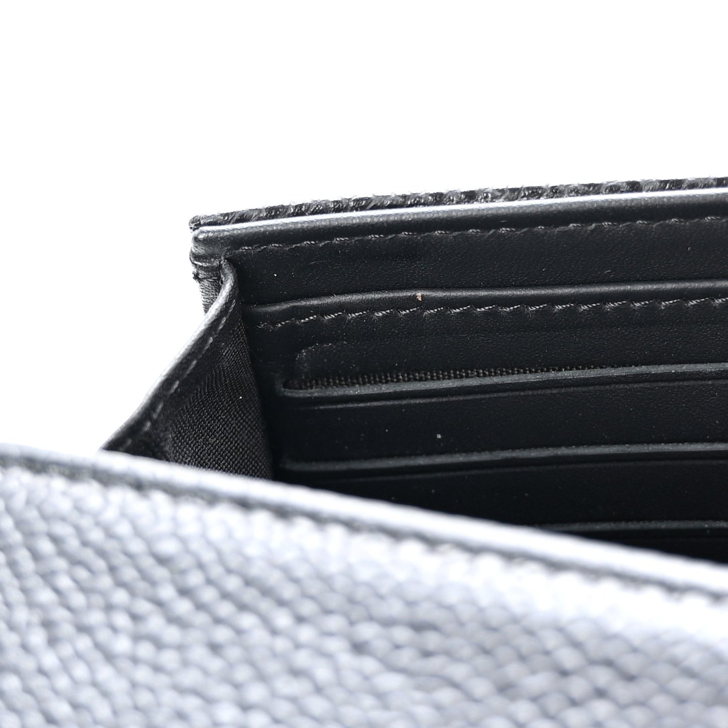 Caviar Timeless CC Large Gusset Flap Wallet Black
