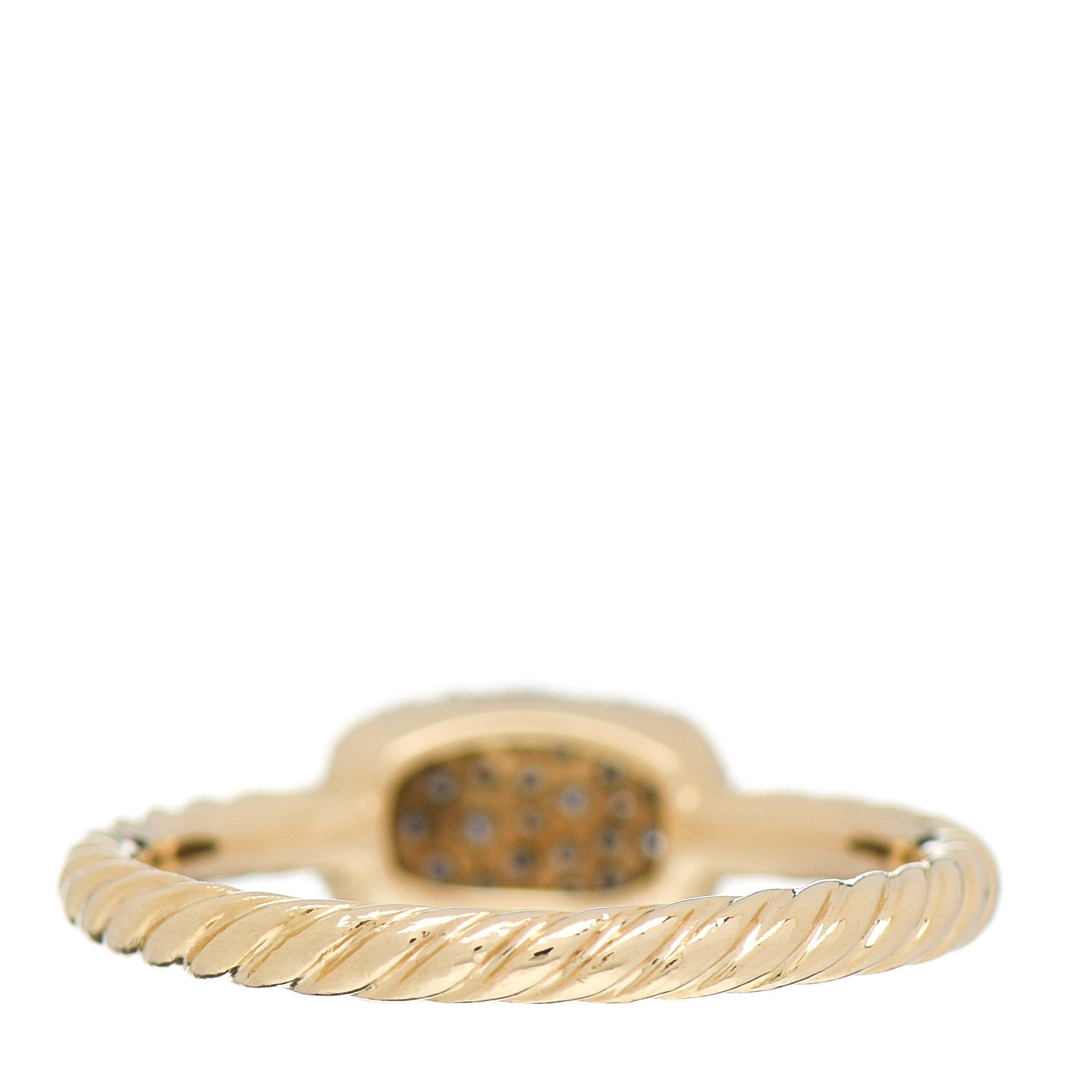 David Yurman 18K Yellow Gold Diamond Petite Pave Cushion Ring 57 8 4 of 5