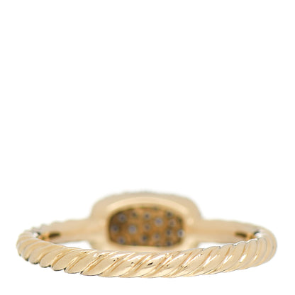 David Yurman 18K Yellow Gold Diamond Petite Pave Cushion Ring 57 8 4 of 5