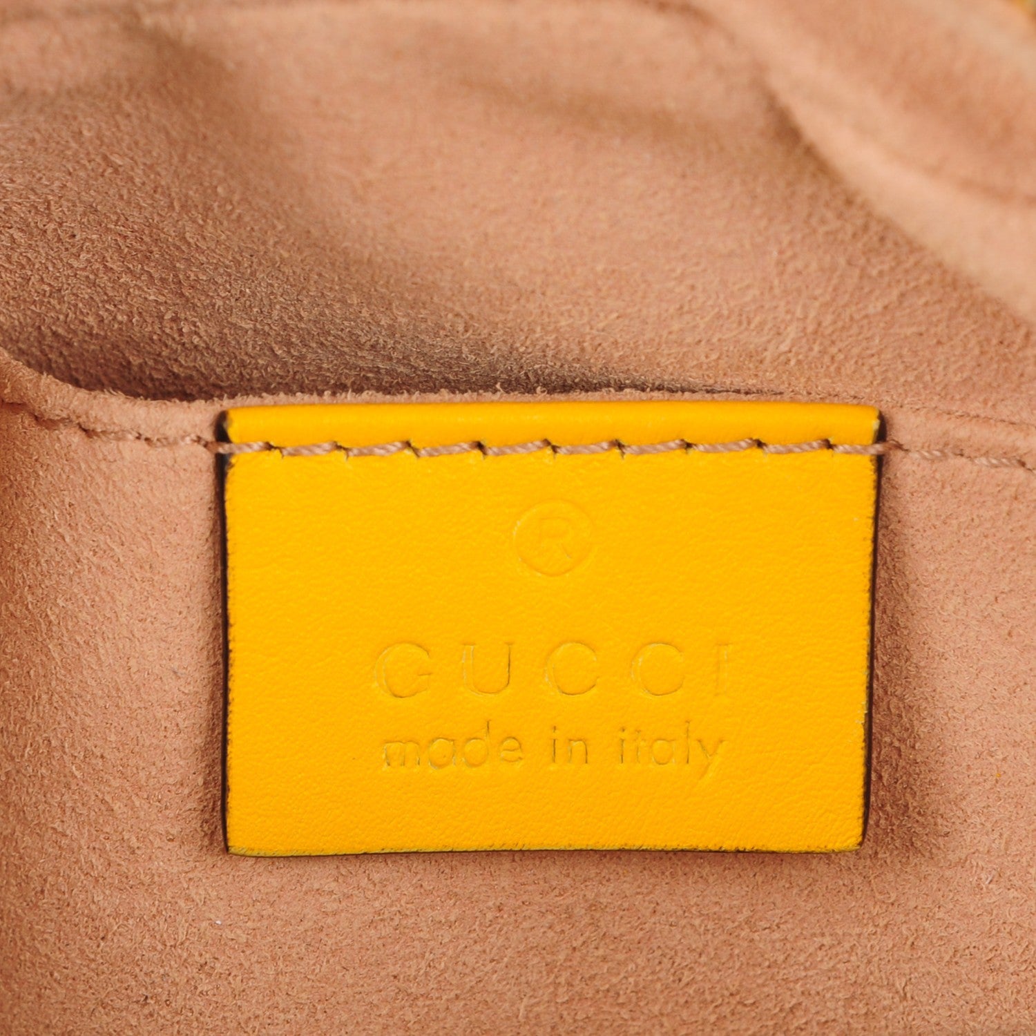 Gucci Calfskin Matelasse Mini GG Marmont Chain Shoulder Bag Stone Topaz 6 of 8