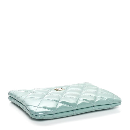 Chanel Patent Quilted Small Cosmetic Case Light Blue 4 of 8