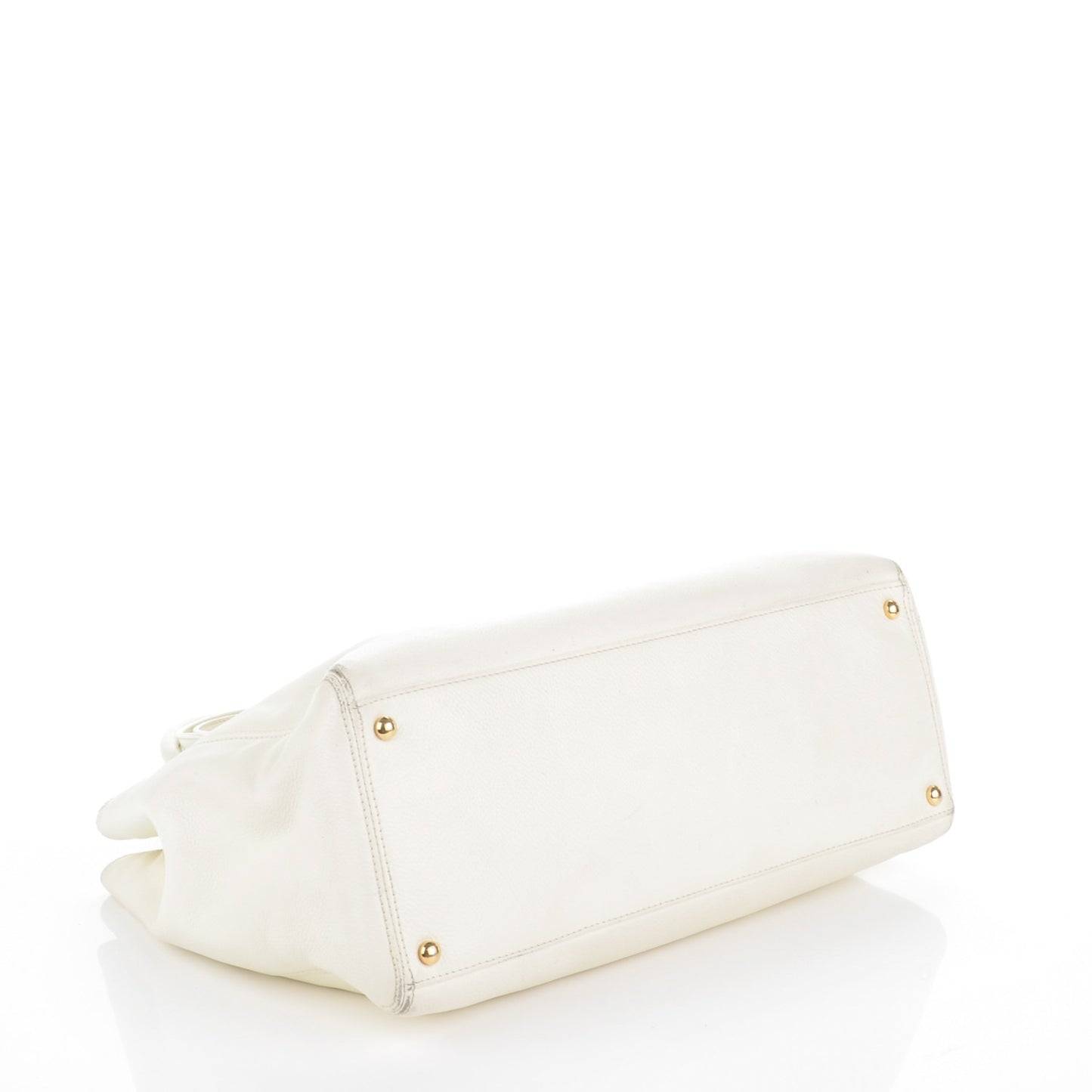 Calfskin Cerf Executive Shopper Tote White