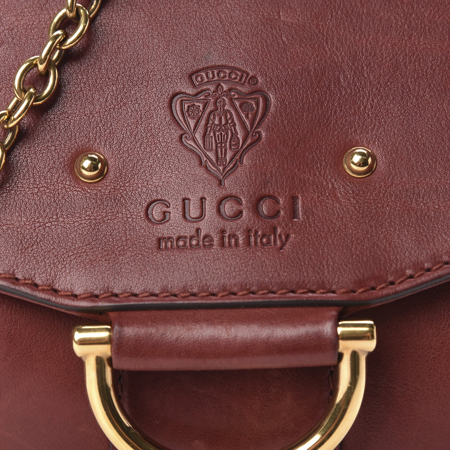 Gucci Calfskin Raccoon Tail Small Smilla Chain Bag Red 8 of 11