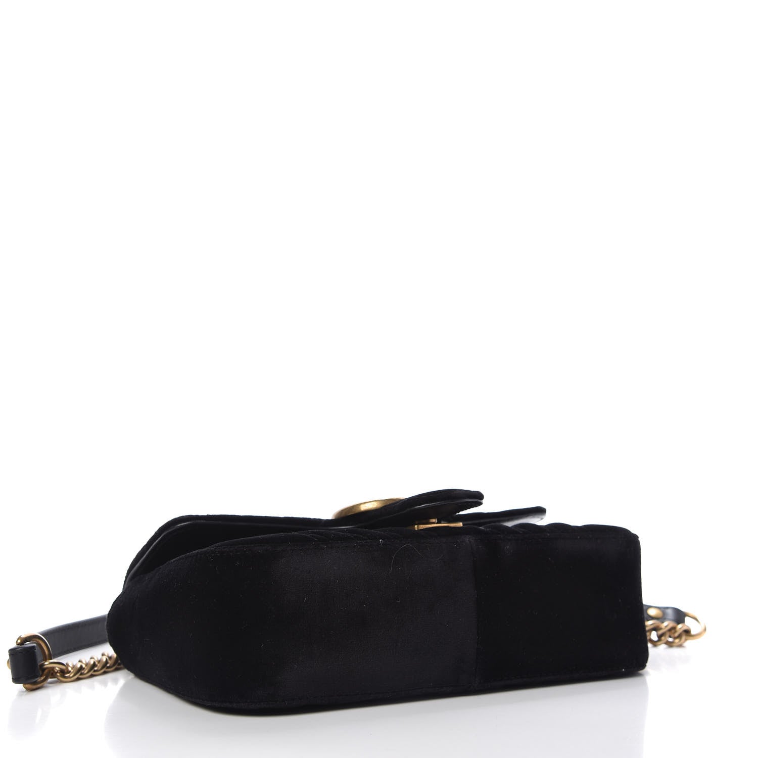 Gucci Velvet Matelasse Mini GG Marmont Shoulder Bag Black 5 of 11