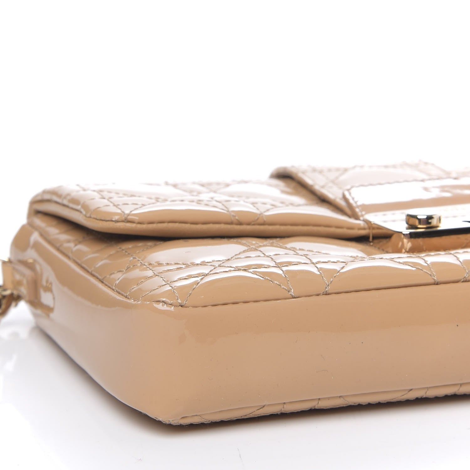 Christian Dior Patent Cannage New Lock Pouch Beige 5 of 10