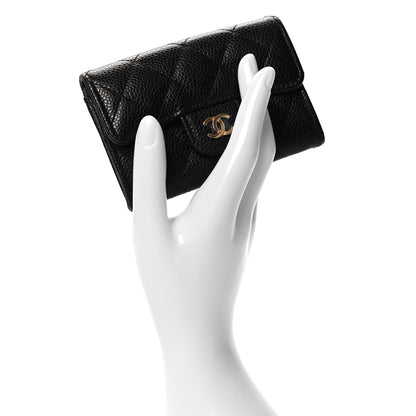 Chanel Caviar Quilted Flap Card Holder Wallet Black 2 of 9