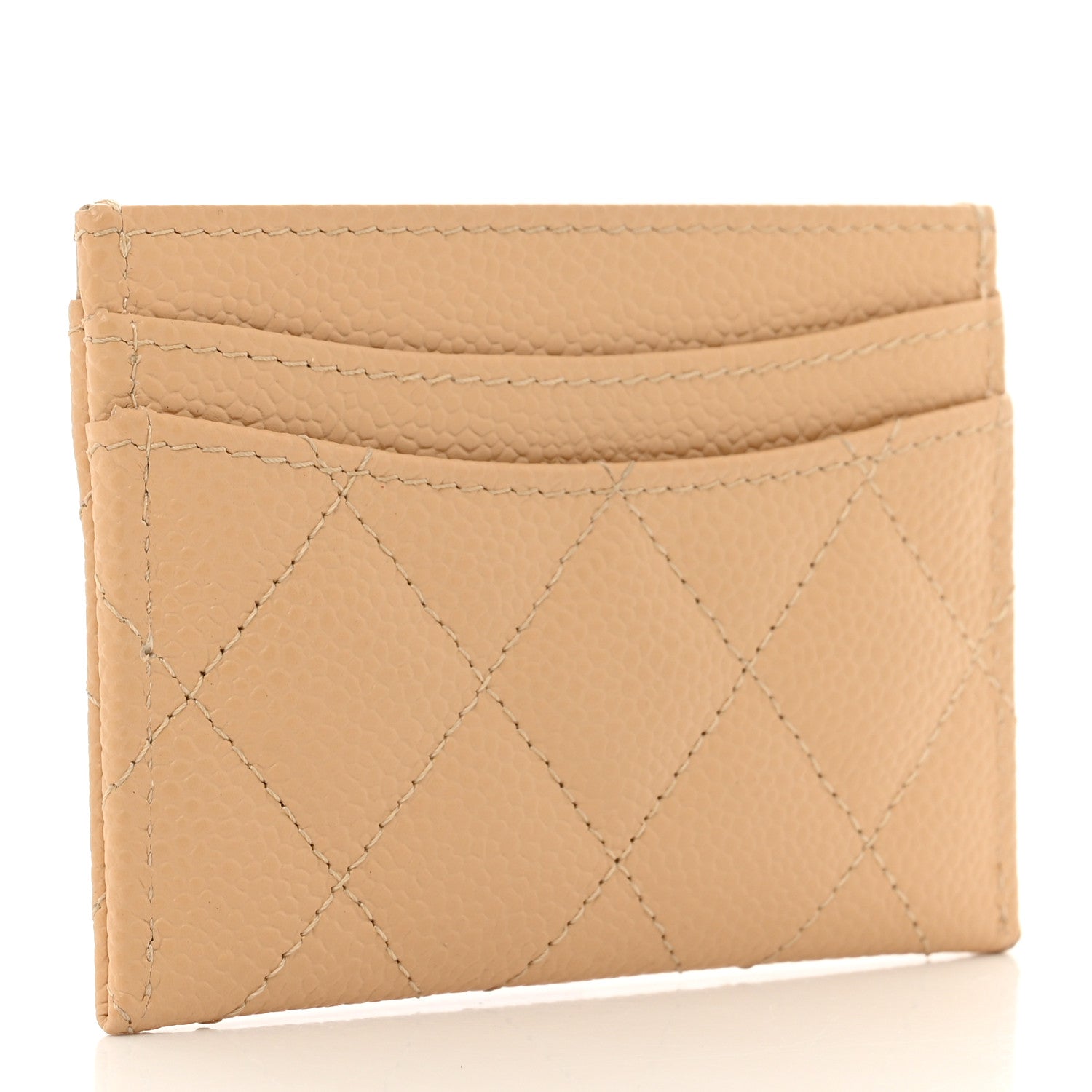 Chanel Caviar Quilted Card Holder Beige 3 of 8