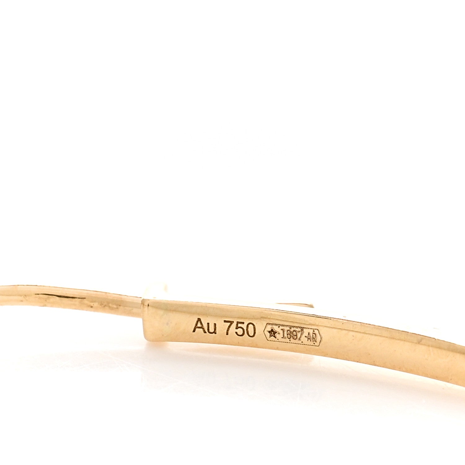 Gucci 18K Yellow Gold Diamond Large Running GG Hoop Earrings 4 of 4