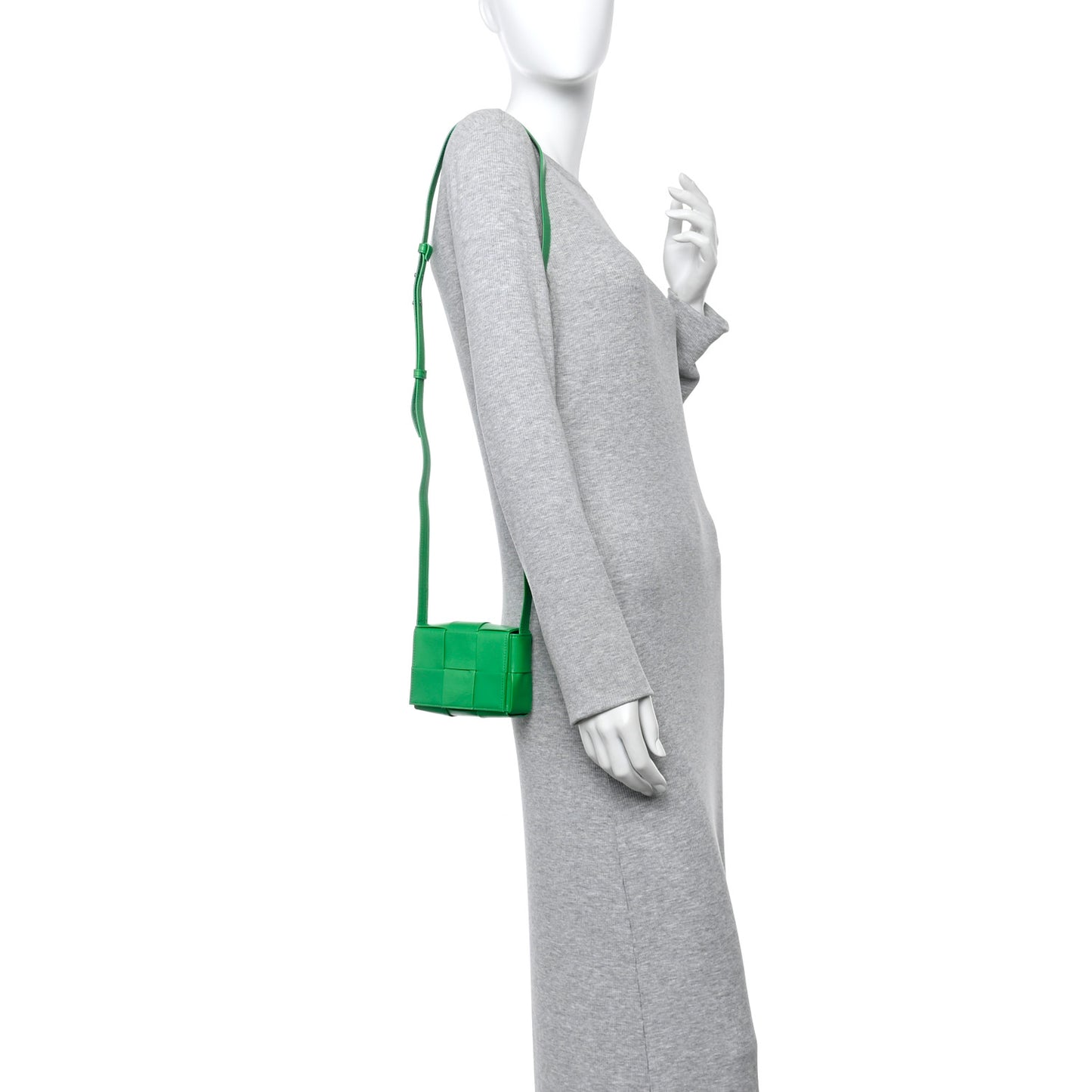Crinkled Lambskin Maxi Intrecciato Extra Mini Cassette Crossbody Bag Parakeet