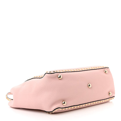Valentino Garavani Pebbled Calfskin Medium Rockstud Tote Water Rose 4 of 10