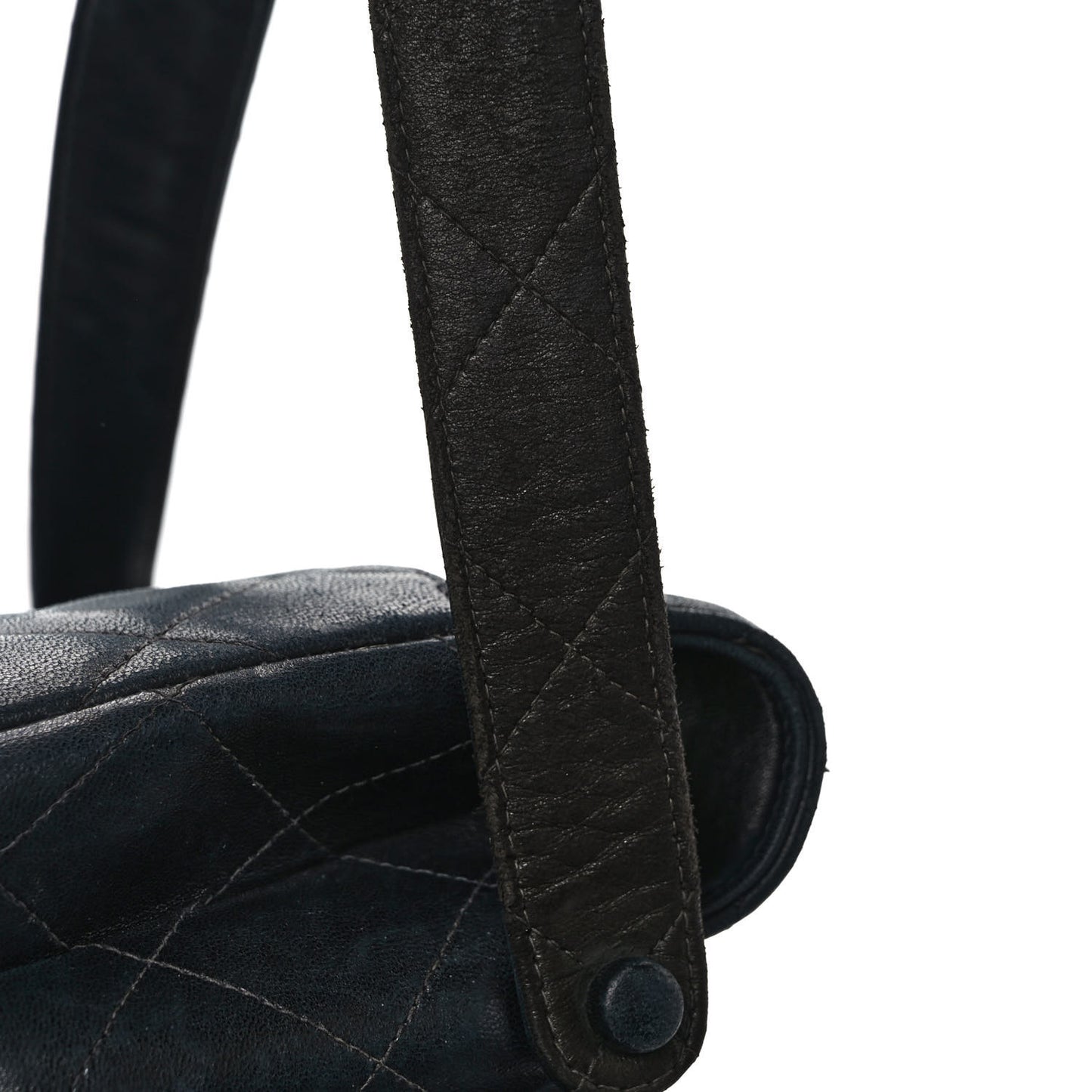 Lambskin Quilted CC Flap Shoulder Bag Navy