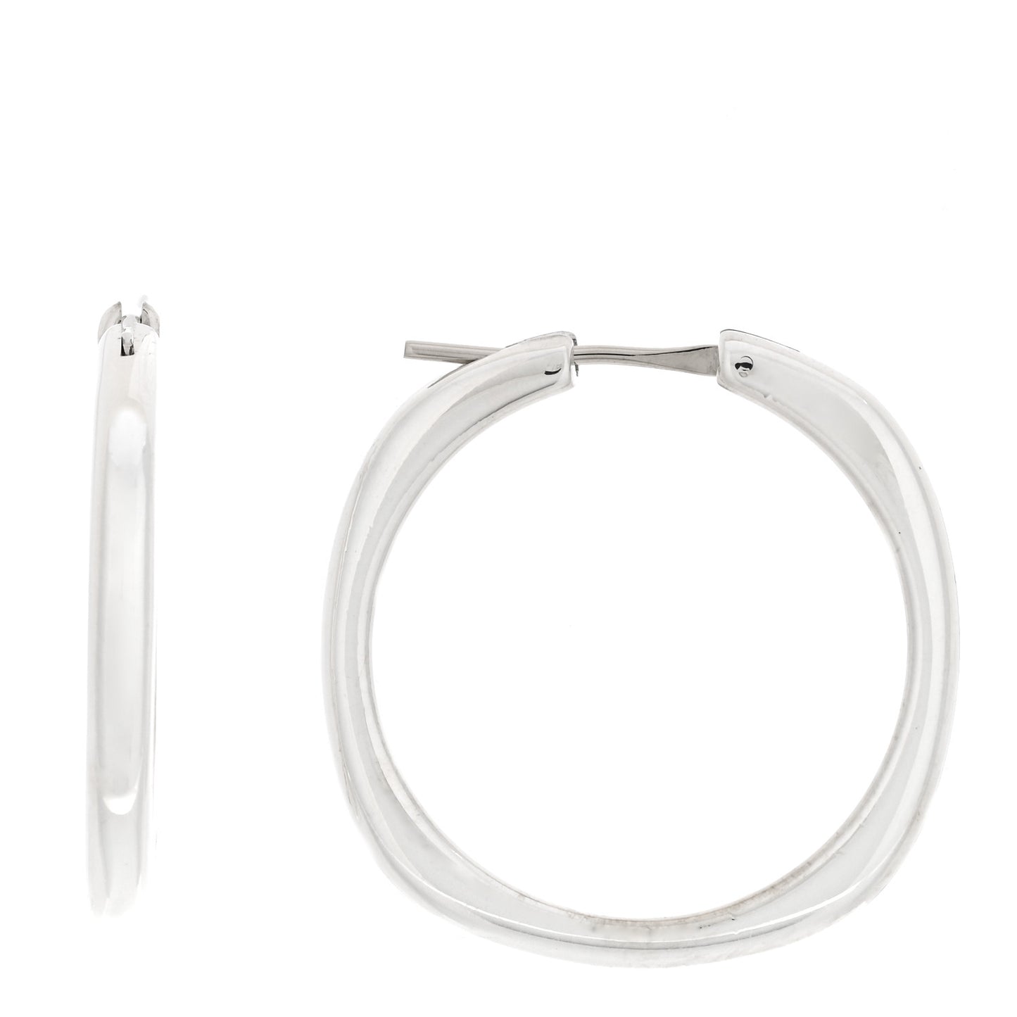 Sterling Silver Square Cushion Hoop Earrings