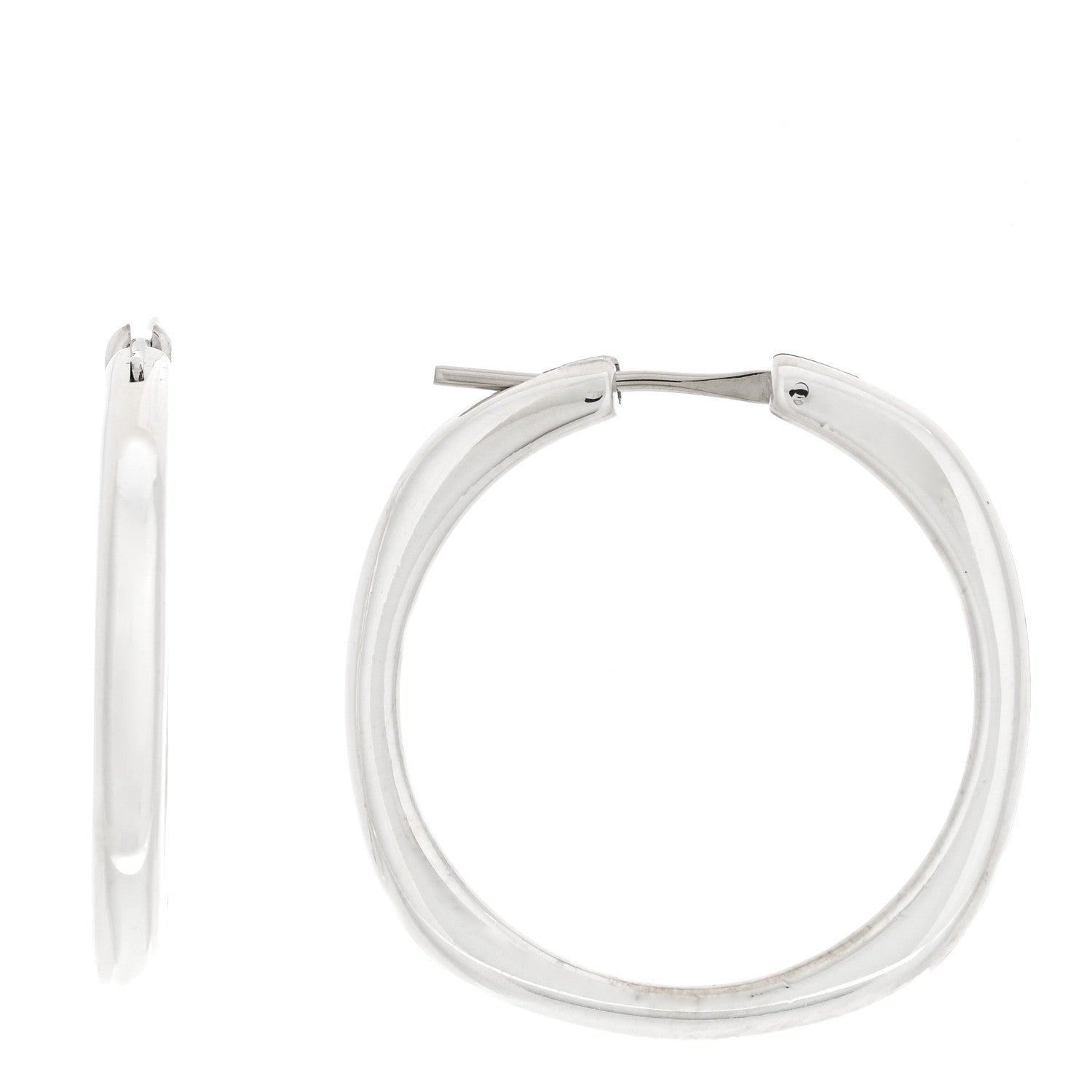 Tiffany Sterling Silver Square Cushion Hoop Earrings 1 of 5