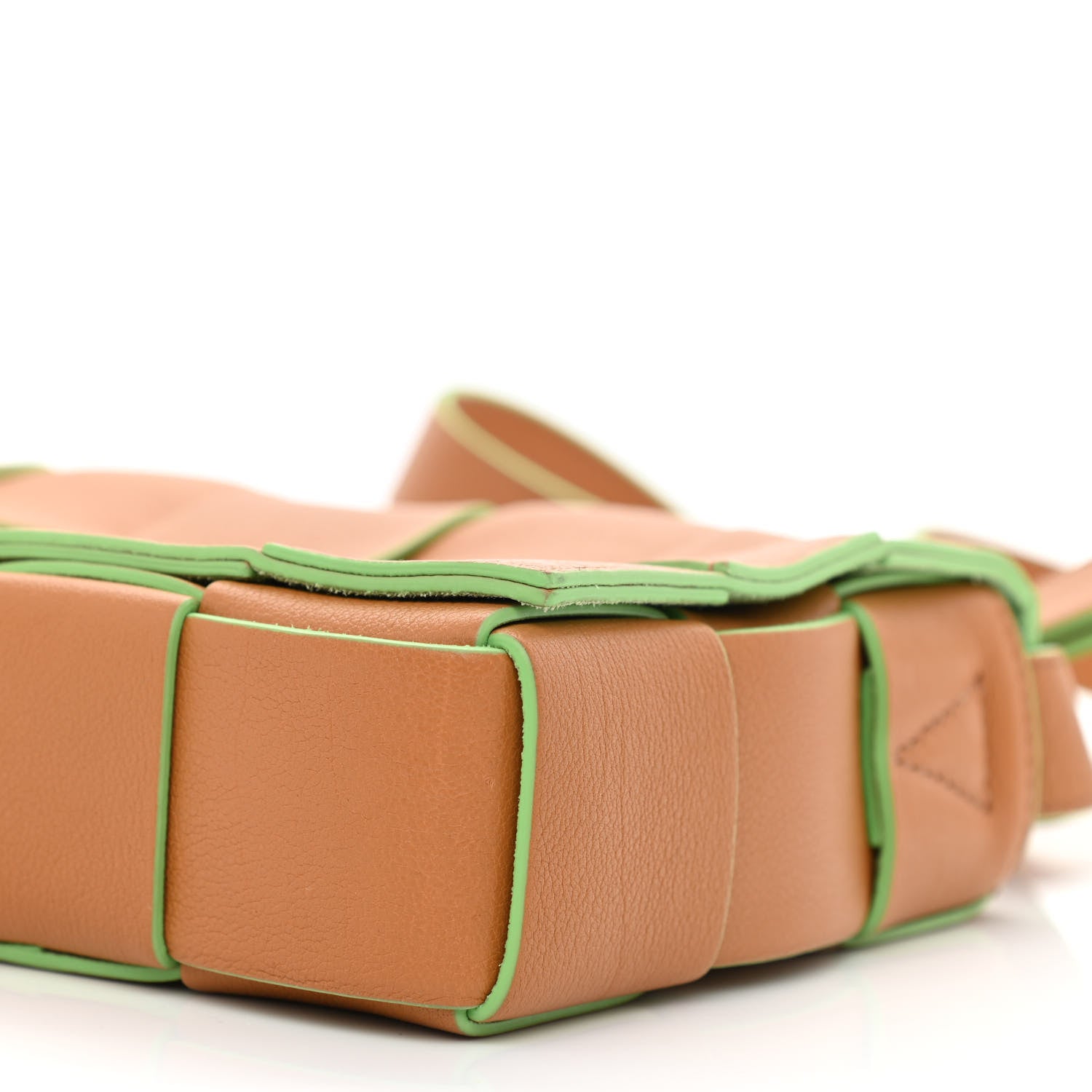 Bottega Veneta Buffalo Maxi Intrecciato Cassette Bicolor Crossbody Bag Caramel Pistachio 10 of 10