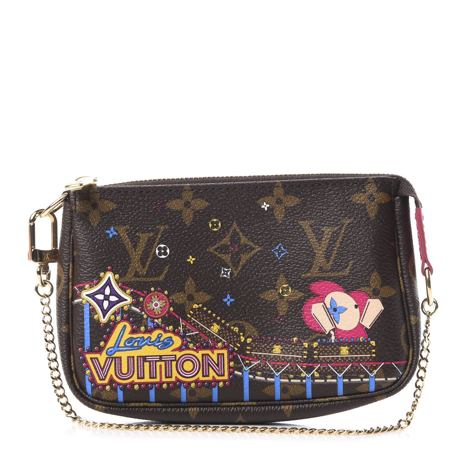 Louis Vuitton Monogram 2020 Christmas Animation Roller Coaster Mini Pochette Accessories Pivoine 1 of 11