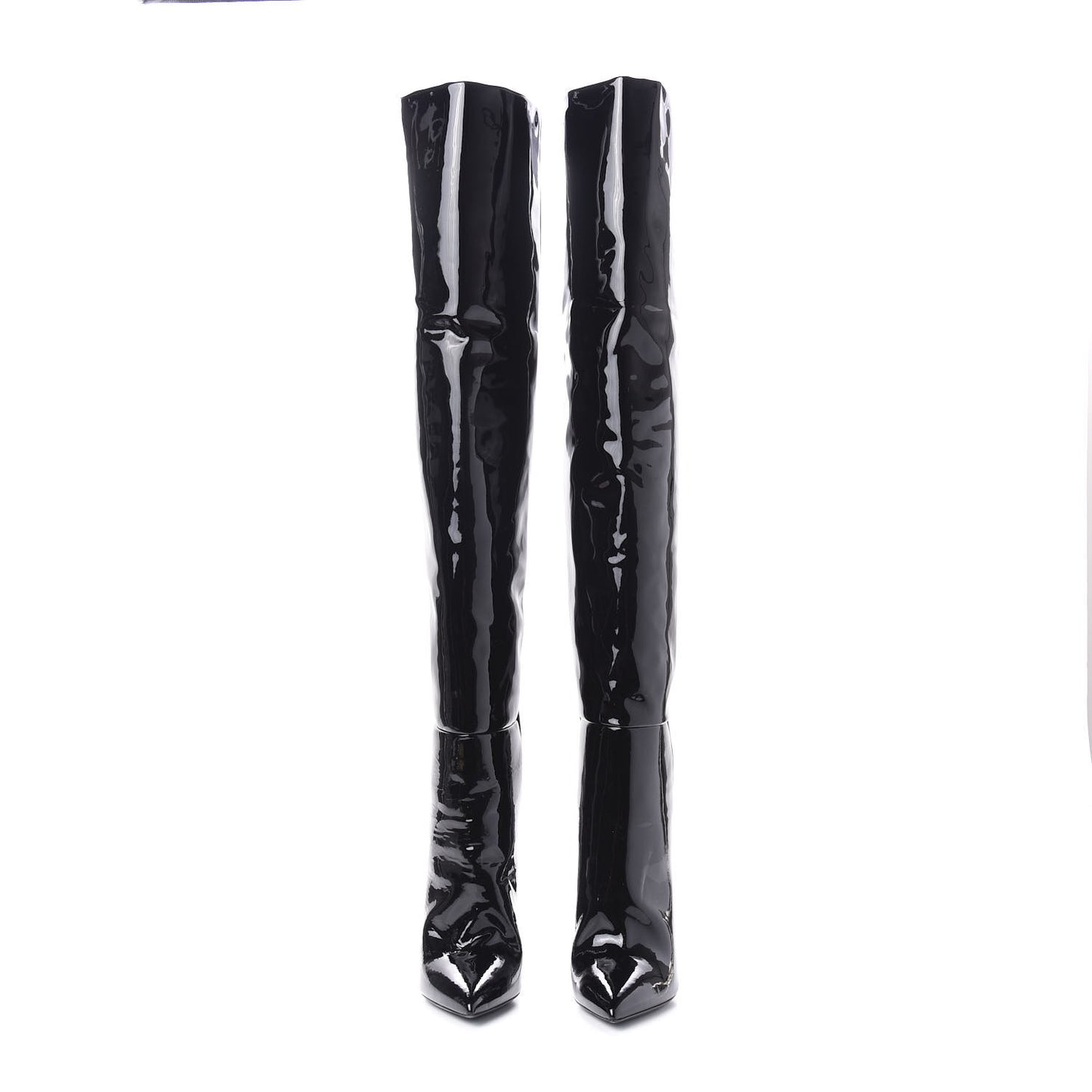 Patent Over The Knee Boots 38 Black