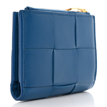 Bottega Veneta Nappa Maxi Intrecciato Bifold Zip Wallet Deep Pacific 3 of 8