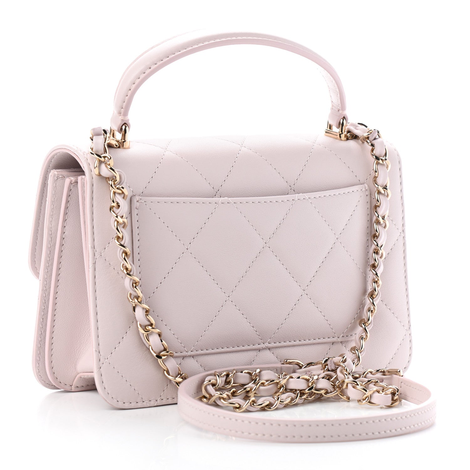 Chanel Calfskin Quilted Small Top Handle Flap Light Pink 3 of 8