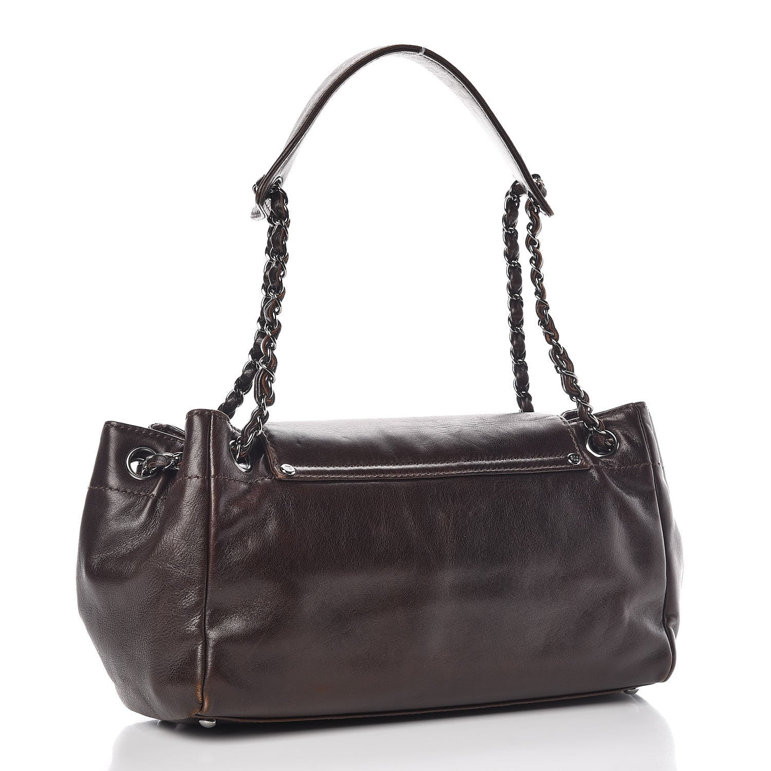 Chanel Lambskin Lax Accordion Flap Marron Fonce 3 of 18