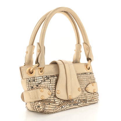 Jimmy Choo Lame Chainmail Mini Tulita Gold 3 of 11