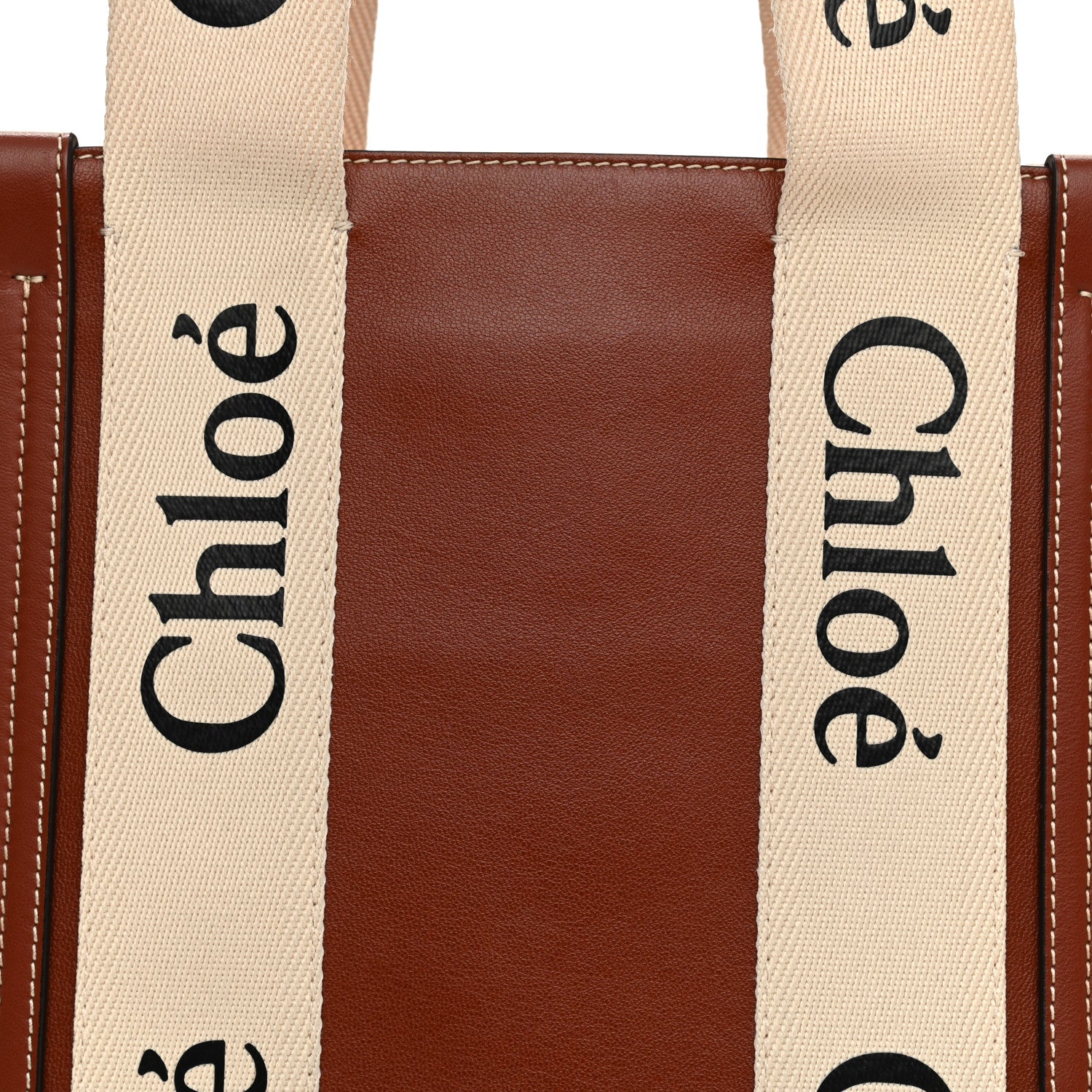 Chloe Calfskin Medium Woody Ribbon Tote Sepia Brown 8 of 12