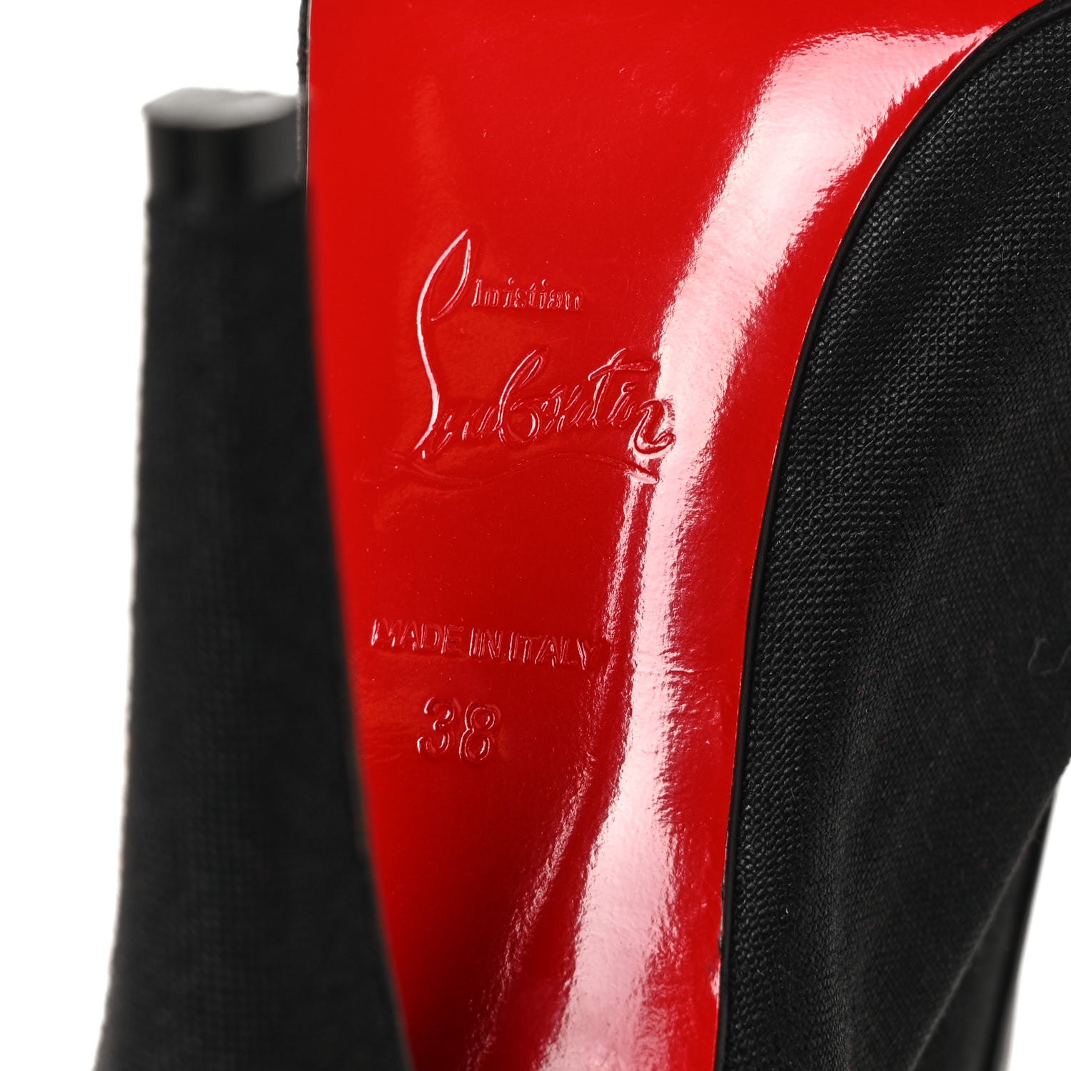 Christian Louboutin Canvas Calfskin Chaotic 100 Ankle Boots 38 Black 6 of 7