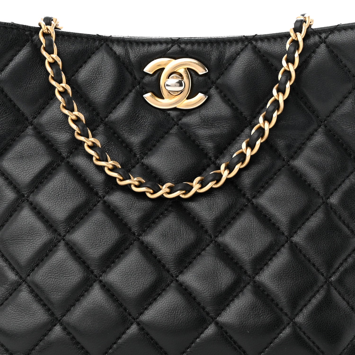 Chanel Lambskin Quilted Small Pearl Crush Hobo Black 8 of 10