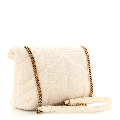 Saint Laurent Boucle Tweed Quilted Toy Loulou Puffer Monogram Chain Satchel Crema Soft 3 of 11