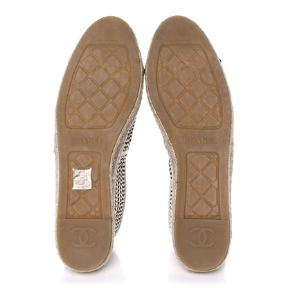 Chanel Mesh Grosgrain CC Espadrilles 42 Beige Black 5 of 9