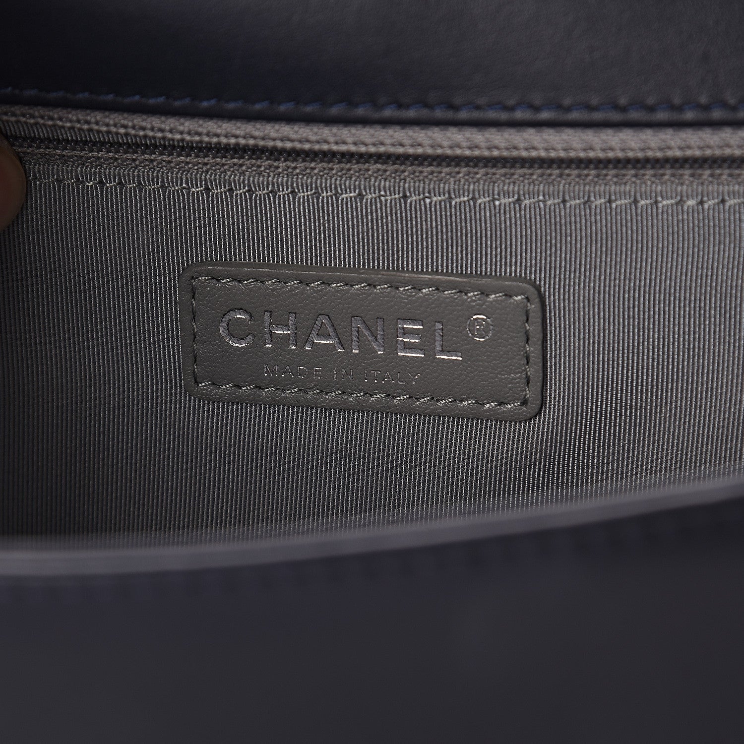 Chanel Calfskin Chevron Quilted New Medium Boy Flap Dark Navy Blue 5 of 8