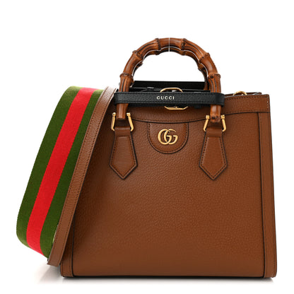 Gucci Textured Dollar Calfskin Web Small Diana Tote Bag Cuir Black 1 of 10
