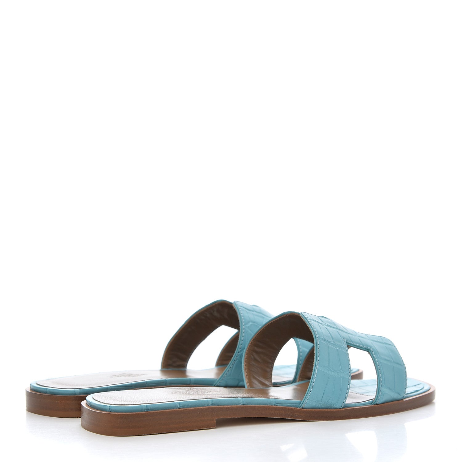 Hermes Matte Alligator Oran Sandals 36 Bleu Saint Cyr 4 of 9