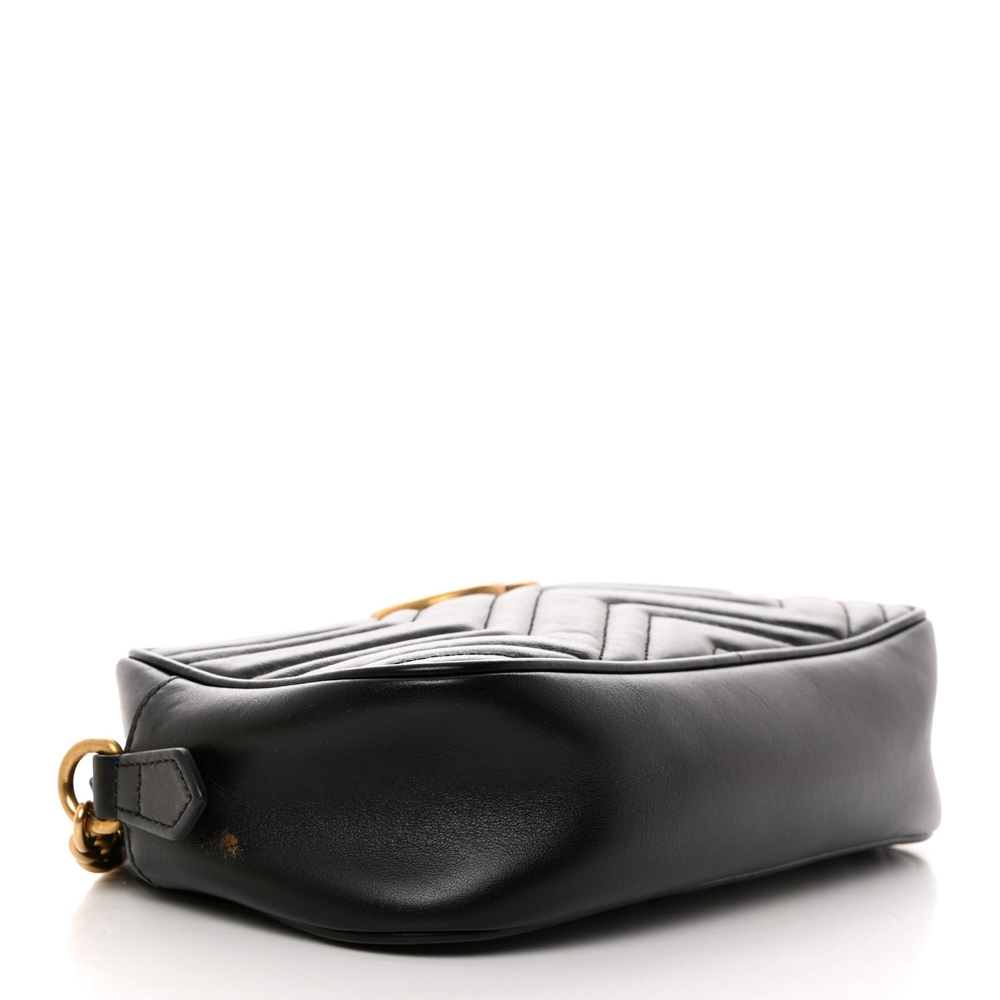 Calfskin Matelasse Small GG Marmont Chain Shoulder Bag Black