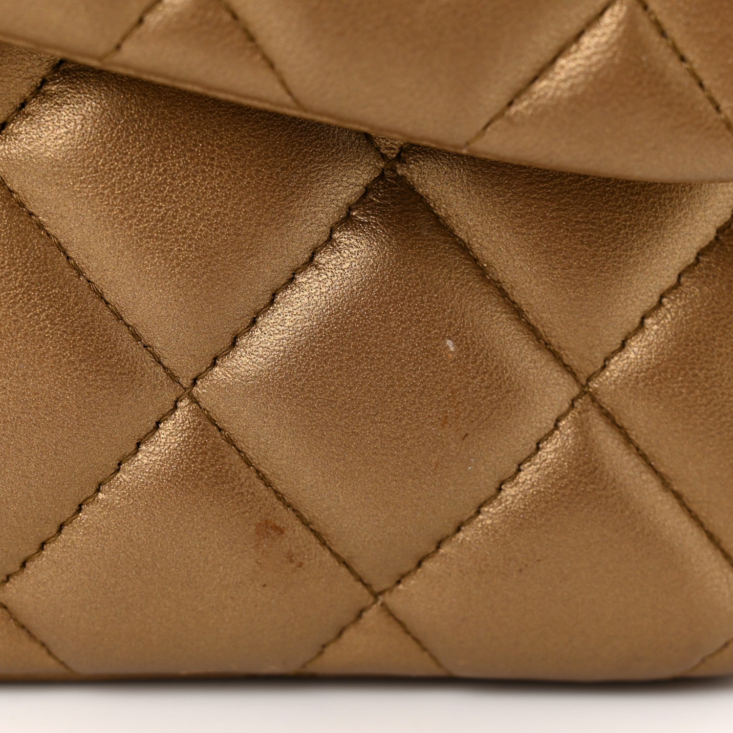 Chanel Metallic Lambskin Quilted Jumbo Double Flap Gold 12 of 12