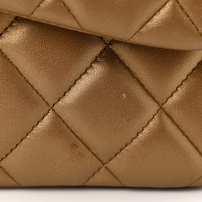 Chanel Metallic Lambskin Quilted Jumbo Double Flap Gold 12 of 12