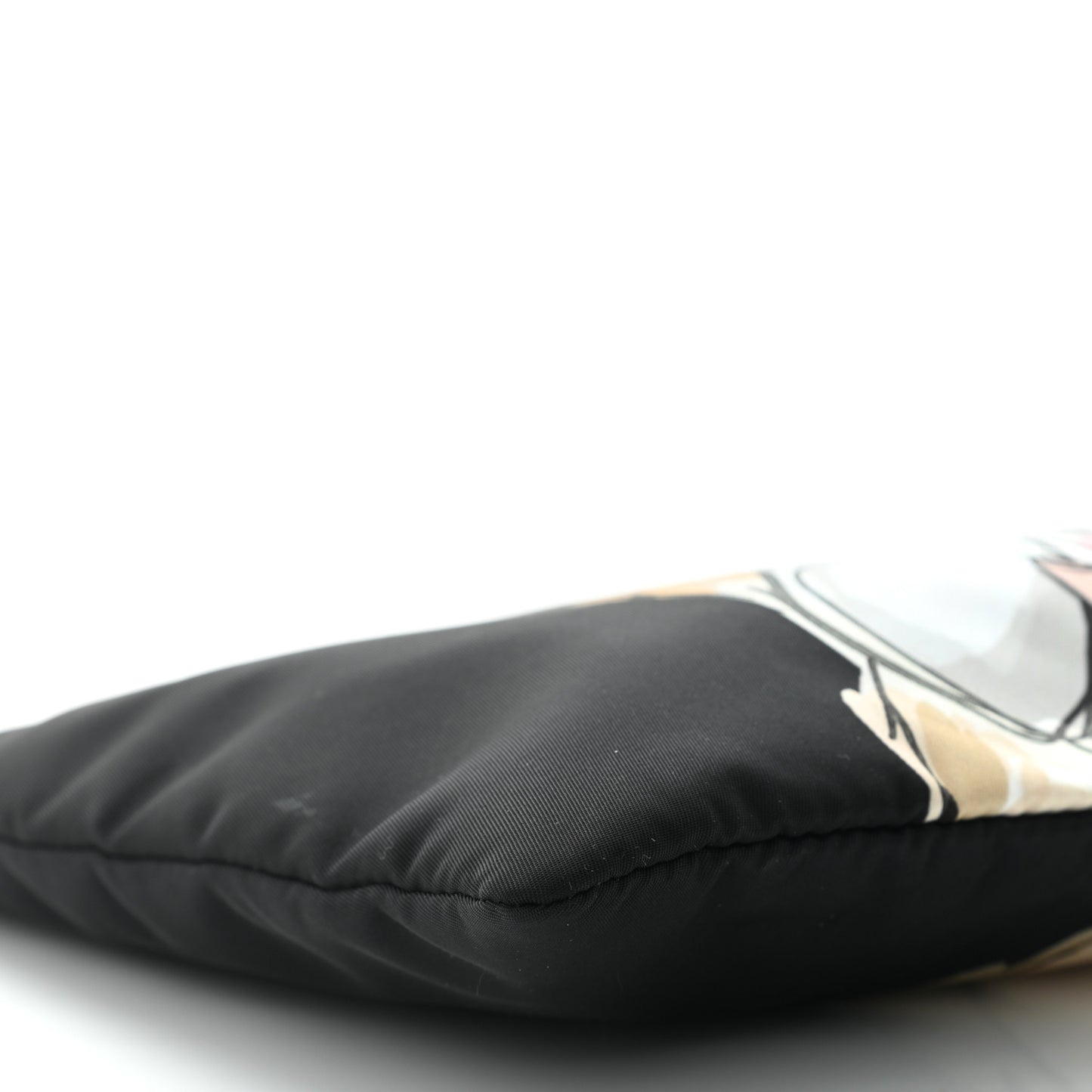 Nylon Bulldog Print Pouch Black