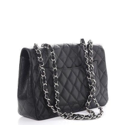 Chanel Caviar Quilted Jumbo Single Flap Black 3 of 8