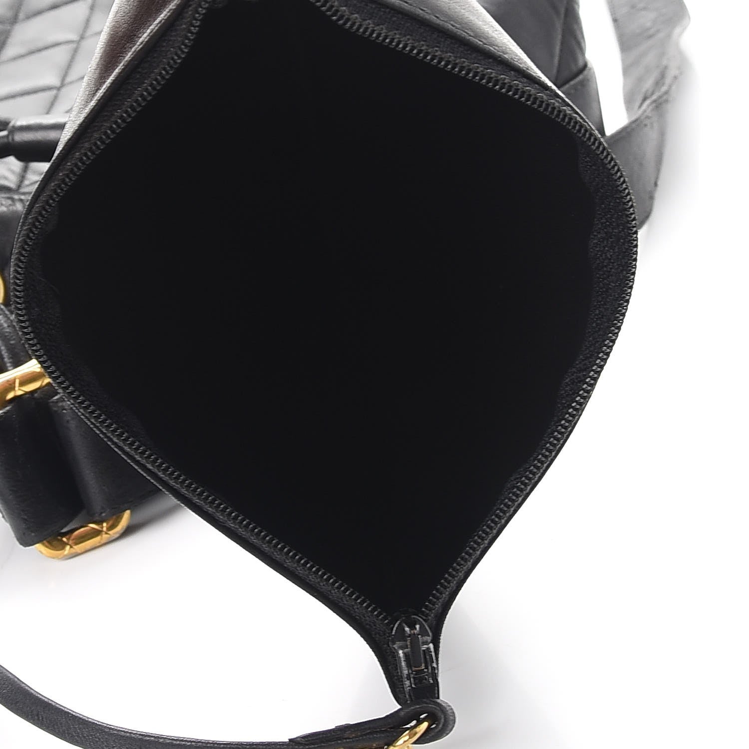 Chanel Lambskin Quilted Drawstring Bag Black 13 of 39