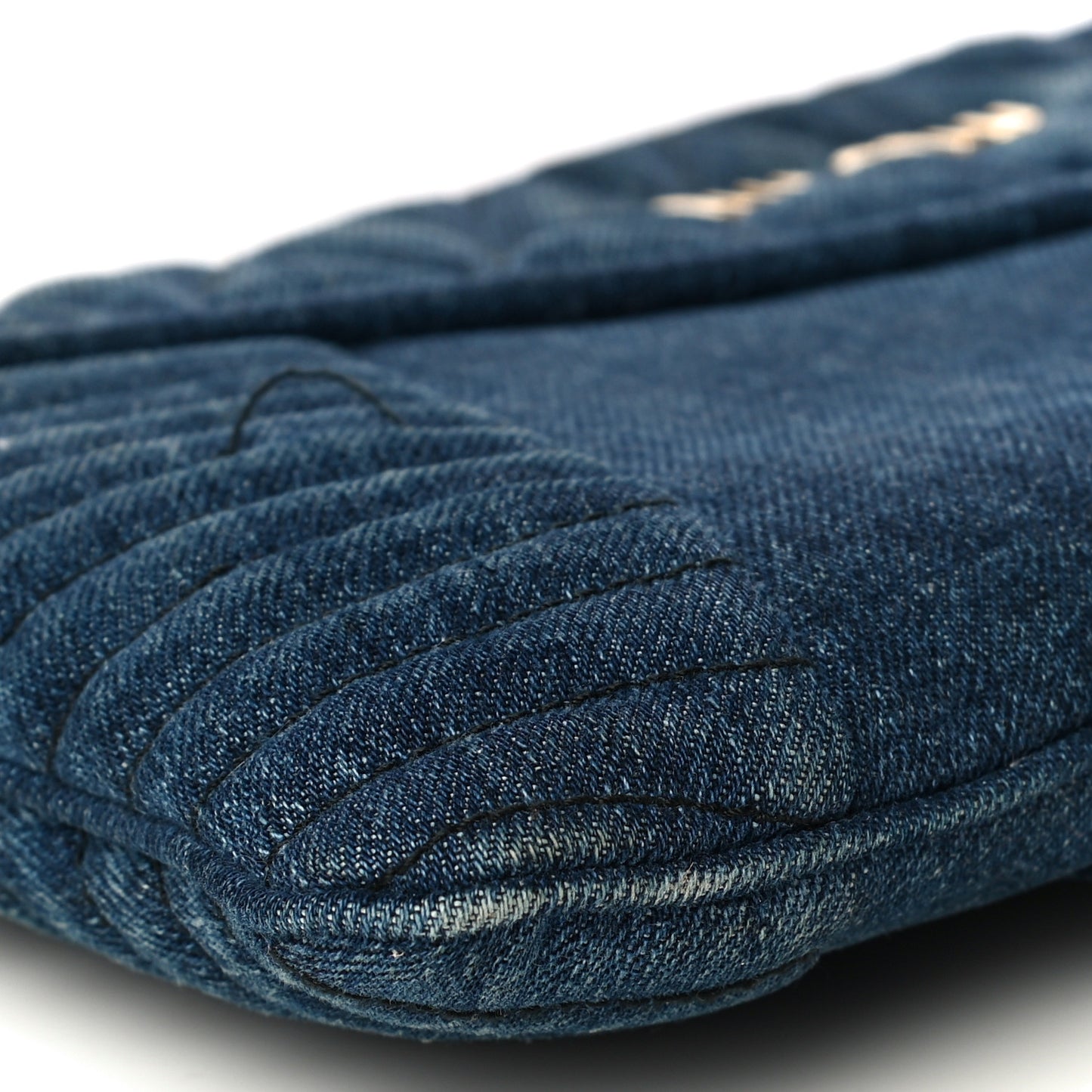 Denim Matelasse Clutch Blue